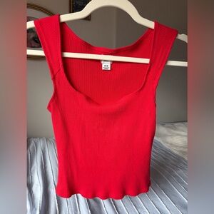 BDG Ribbed Square Neck Tank Top